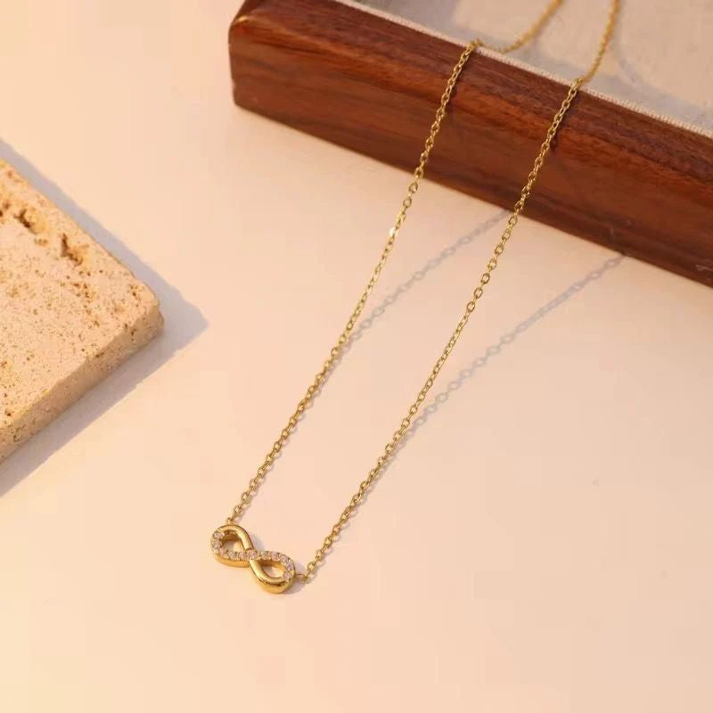 Infinity necklace and bracelet