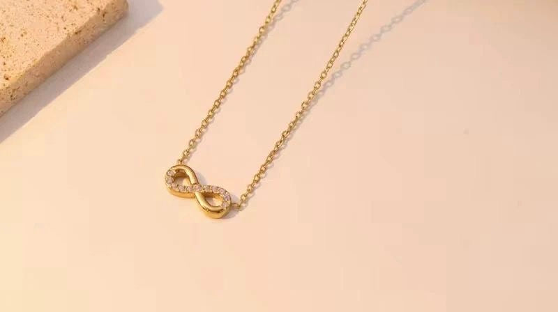 Infinity necklace and bracelet