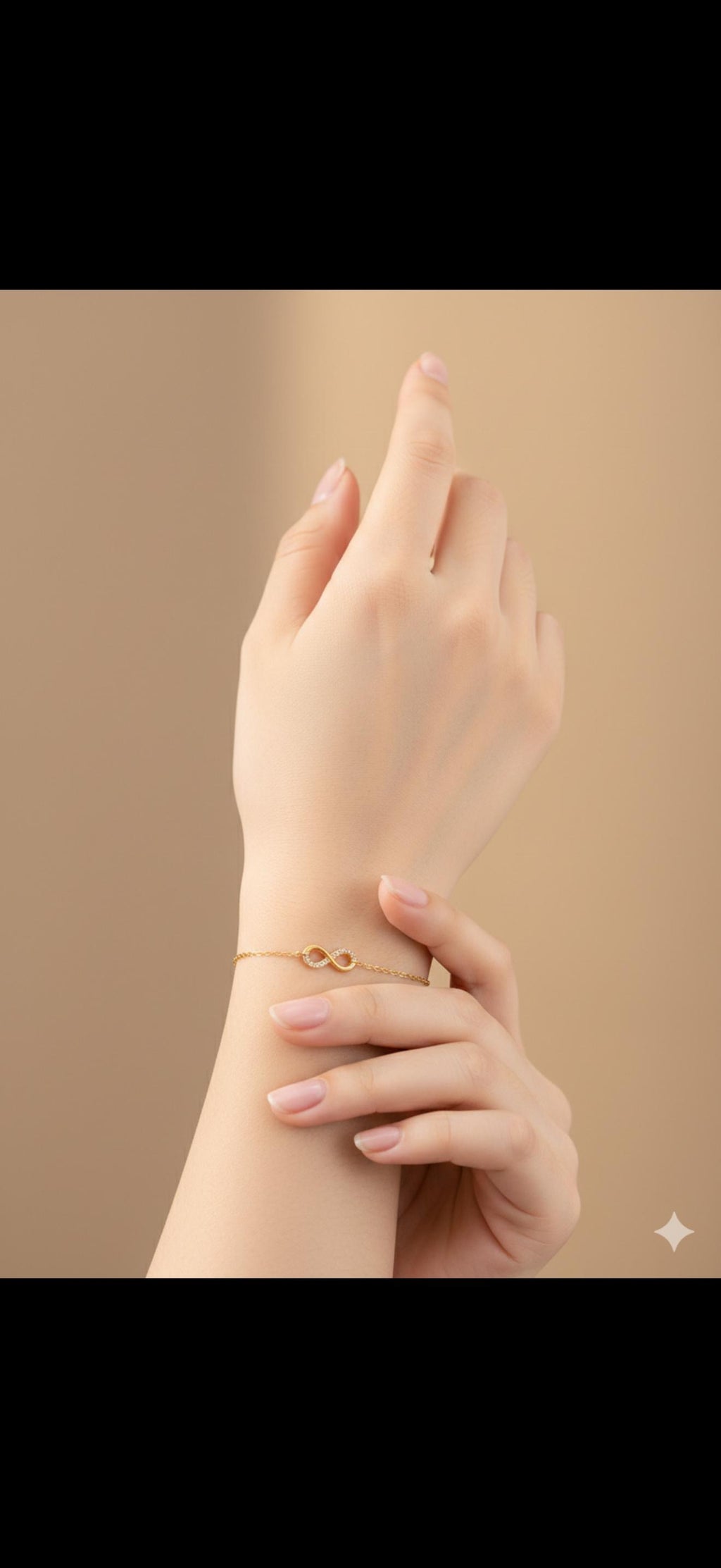 Infinity necklace and bracelet